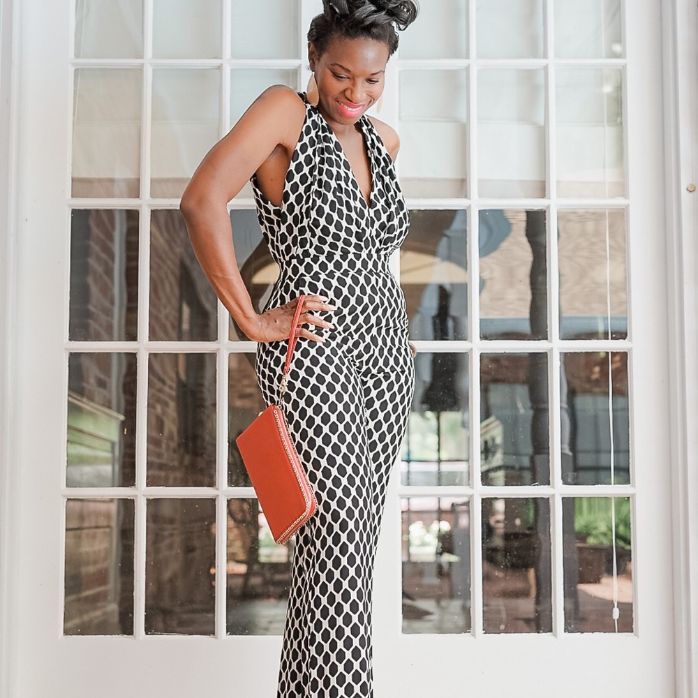 Diane von Furstenberg Black and White Jumpsuit